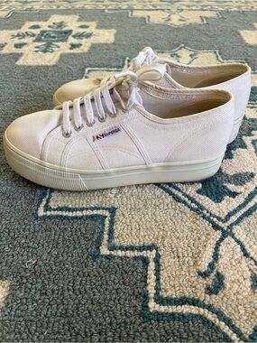 Superga Low-Top Canvas Sneakers in Off-White
